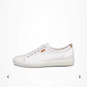 Ecco Soft 7 Women's Leather Classic White Sneakers